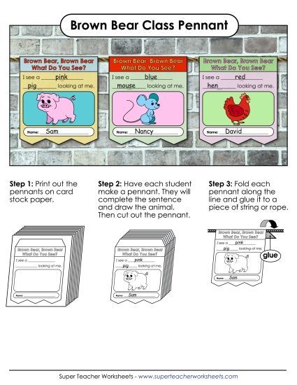 Class Projects - Pennant Display (Printable PDF Worksheet)