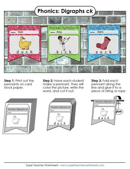 Worksheets - Pennants (CK Words) (Printable PDF Worksheet)