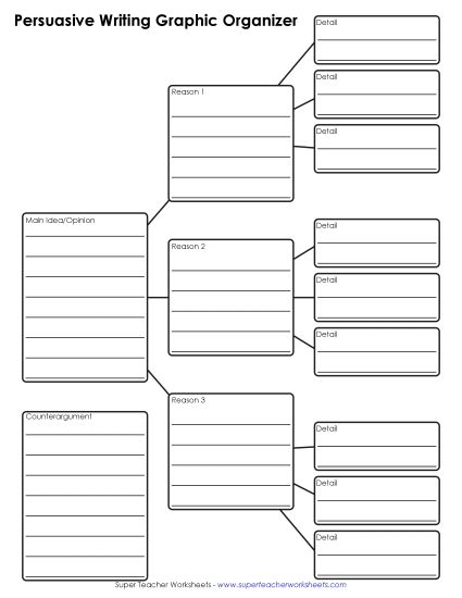 Persuasive Writing - Persuasive Writing (with Lines) (Printable PDF Worksheet)