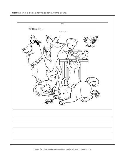 Story Pictures - Pets, Pets, Pets (Printable PDF Worksheet)