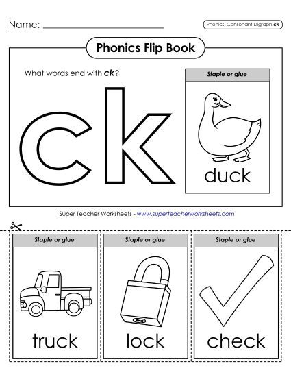 Worksheets - Phonics Flip Book (ck) (Printable PDF Worksheet)