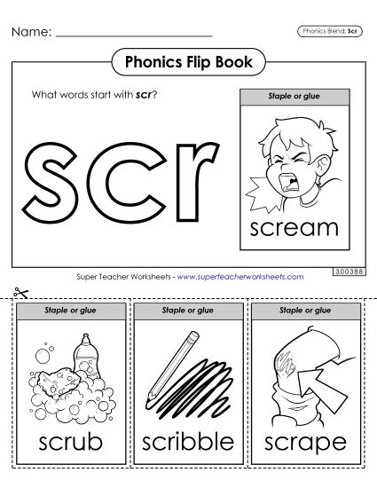 Worksheets - Phonics Flip Book (Scr-) (Printable PDF Worksheet)