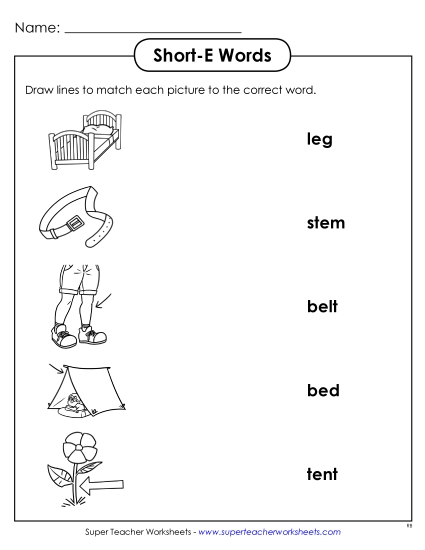Worksheets - Phonics Matching Worksheet (Printable PDF Worksheet)