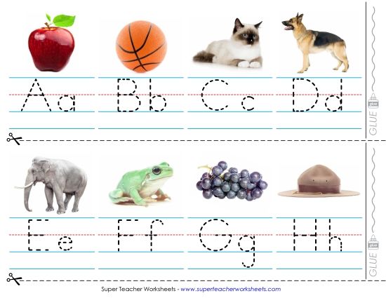 Alphabet Strips - Photo Alphabet Strip (3-Feet Long; Full Color) (Printable PDF Worksheet)