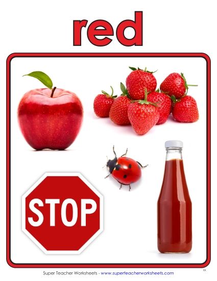 Red - Photo Anchor Chart (Red) (Printable PDF Worksheet)