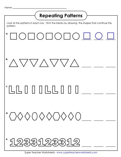 Basic (K-2) - Picture Patterns (Basic) (Printable PDF Worksheet)