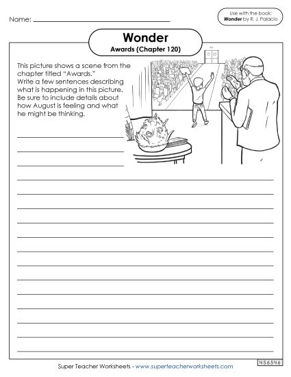 Part 8 - August  - Picture Writing Prompt (Awards) (Printable PDF Worksheet)
