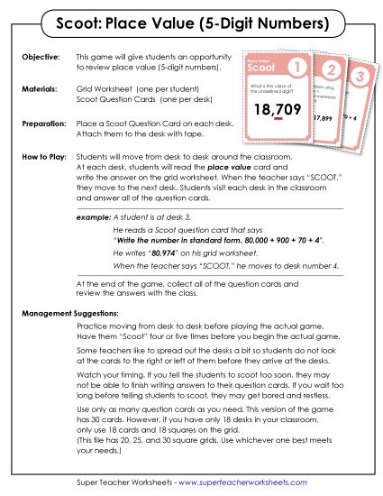 Math - Place Value (5-Digits) (Printable PDF Worksheet)