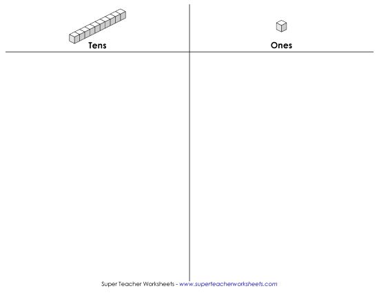 Place Value - Place Value Mat (2-Digit) (Printable PDF Worksheet)