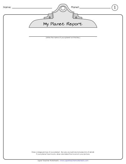 Planet Report (Printable PDF Worksheet)