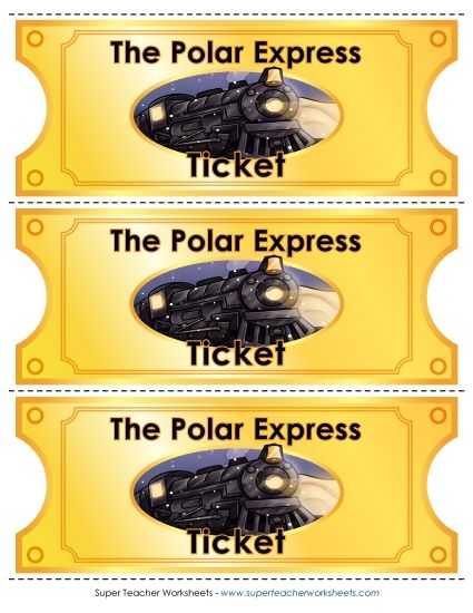 Tickets - Polar Express Golden Ticket (Color) (Printable PDF Worksheet)