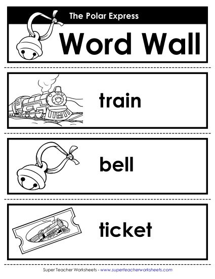 Pocket Chart   Word Wall - Polar Express Word Wall (Printable PDF Worksheet)