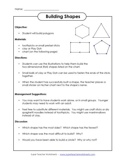 Polygons - Polygon Project (Printable PDF Worksheet)
