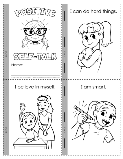Themed Mini-Books - Positive Self-Talk (Printable PDF Worksheet)