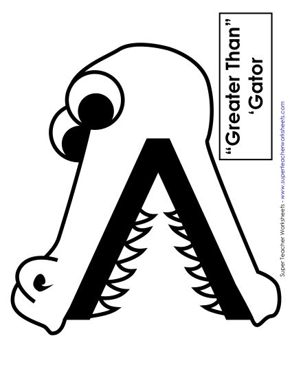 Comparing Numbers - Poster - Greater Than, Less Than Alligators Tool (Printable PDF Worksheet)