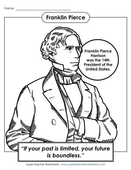 President Coloring Pages - President #14: Franklin Pierce Coloring Page (Printable PDF Worksheet)