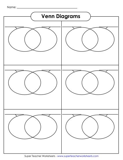 Blank Venn Diagrams - Printable Blank Venn Diagram Helper (Printable PDF Worksheet)