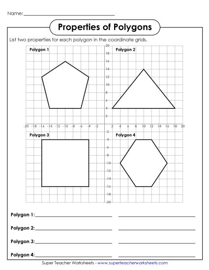 Polygons - Properties of Polygons (Printable PDF Worksheet)