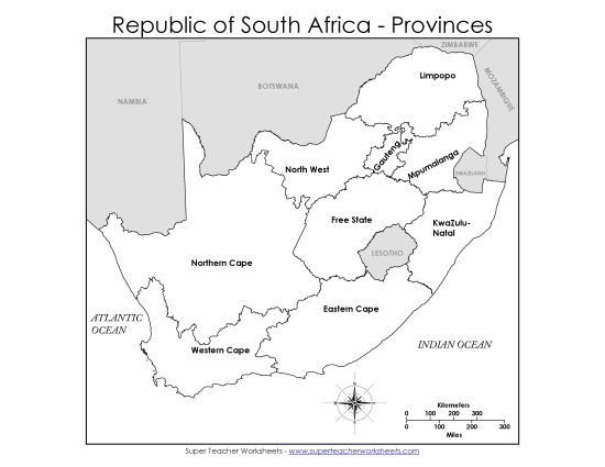 Maps - Provinces - Provinces Map #1 (Printable PDF Worksheet)