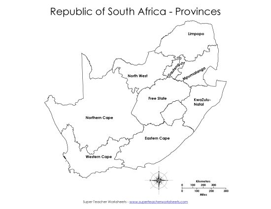 Maps - Provinces - Provinces Map #2 (Printable PDF Worksheet)