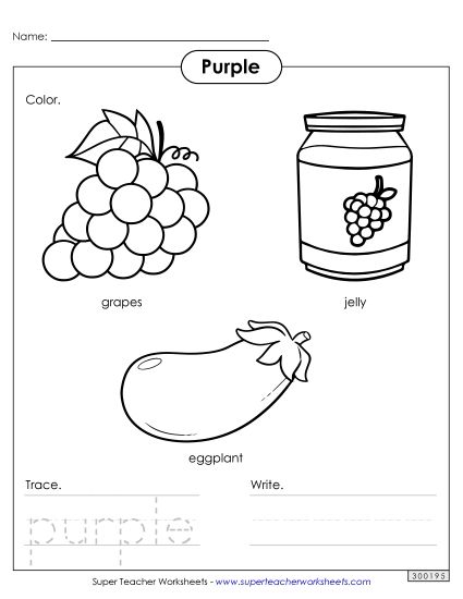 Purple - Purple Things (Printable PDF Worksheet)