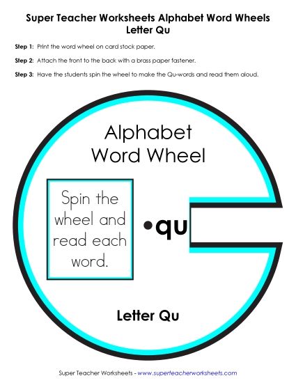 Word Wheel - Qu -&nbsp; Word Wheel (Printable PDF Worksheet)