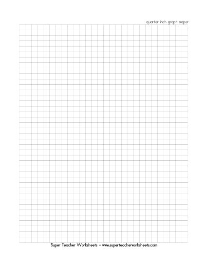 Printable Graph Paper - Quarter Inch Graph Paper  (Printable PDF Worksheet)