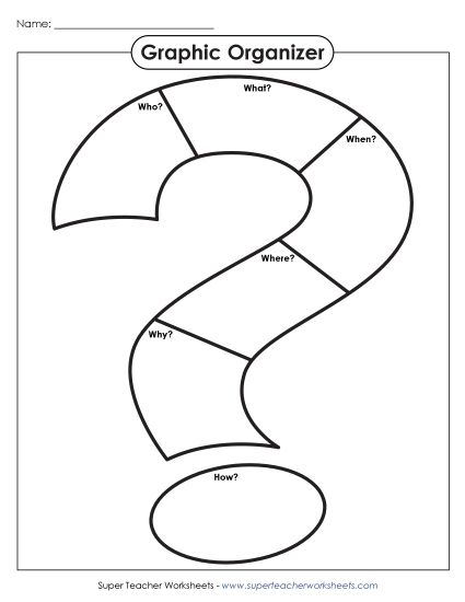 Question Words - Question Mark Organizer (Printable PDF Worksheet)