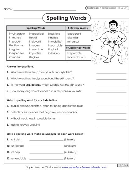 Worksheets and Puzzles - Question Worksheet (F-18) (Printable PDF Worksheet)