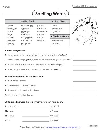 Worksheets and Puzzles - Question Worksheet (F-2) (Printable PDF Worksheet)