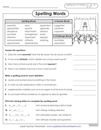 Worksheets and Puzzles - Question Worksheet (F-21) (Printable PDF Worksheet)