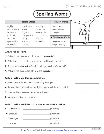 Worksheets and Puzzles - Question Worksheet (F-25)  (Printable PDF Worksheet)