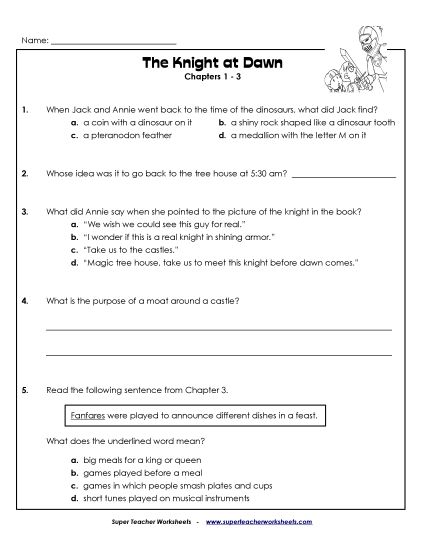 Chapters 1-3 - Questions for Chapters 1 - 3 (Printable PDF Worksheet)