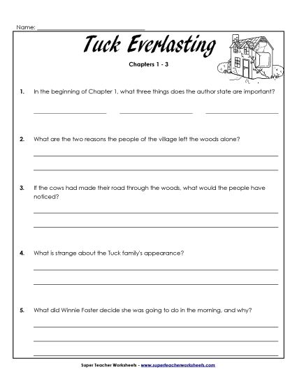 Chapters 1 through 3 - Questions for Chapters 1-3 (Printable PDF Worksheet)