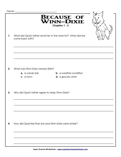 Chapters 1-5 - Questions for Chapters 1-5 (Printable PDF Worksheet)