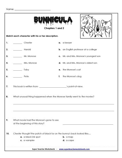 Chapters 1 & 2 - Questions for Chapters 1 & 2 (Printable PDF Worksheet)