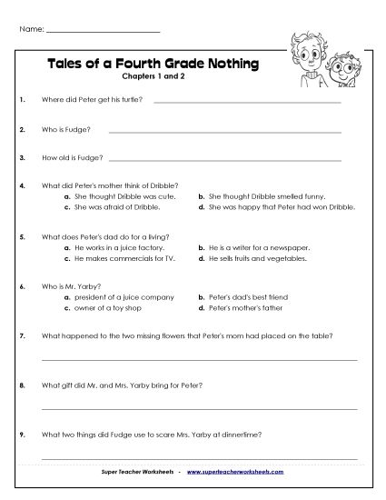Chapters 1 & 2 - Questions for Chapters 1 & 2 (Printable PDF Worksheet)