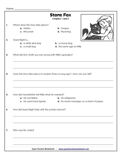 Chapters 1 & 2 - Questions for Chapters 1 & 2 (Printable PDF Worksheet)