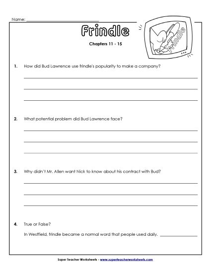 Chapters 11 - 15 - Questions for Chapters 11-15 (Printable PDF Worksheet)
