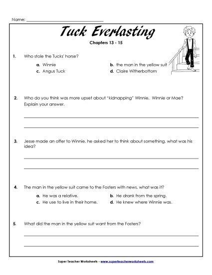 Chapters 13 through 15 - Questions for Chapters 13-15 (Printable PDF Worksheet)