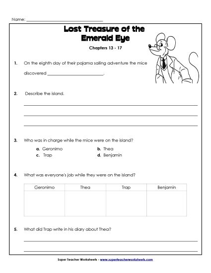 Chapters 13-17 - Questions for Chapters 13-17 (Printable PDF Worksheet)