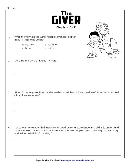 Chapters 15-19 - Questions for Chapters 15-19 (Printable PDF Worksheet)