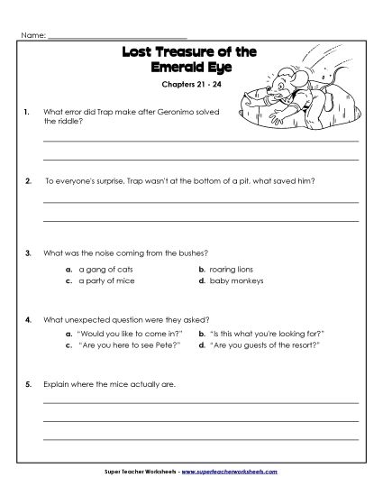 Chapters 21-24 - Questions for Chapters 21-24 (Printable PDF Worksheet)