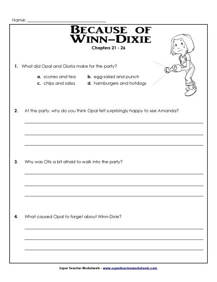 Chapters 21-26 - Questions for Chapters 21-26 (Printable PDF Worksheet)