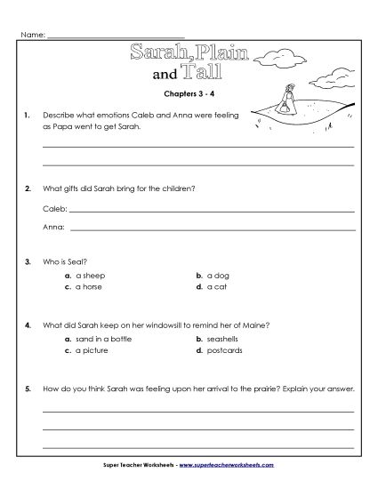 Chapters 3-4 - Questions for Chapters 3-4 (Printable PDF Worksheet)