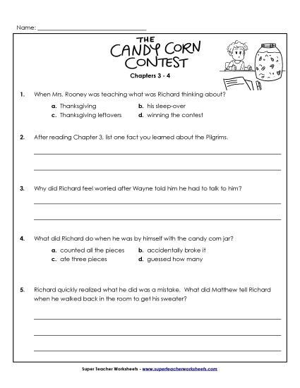 Chapters 3 - 4 - Questions for Chapters 3-4 (Printable PDF Worksheet)