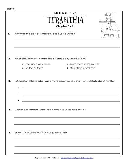 Chapters 3-4 - Questions for Chapters 3 and 4 (Printable PDF Worksheet)