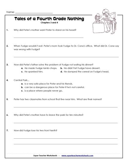 Chapters 3 & 4 - Questions for Chapters 3 & 4 (Printable PDF Worksheet)