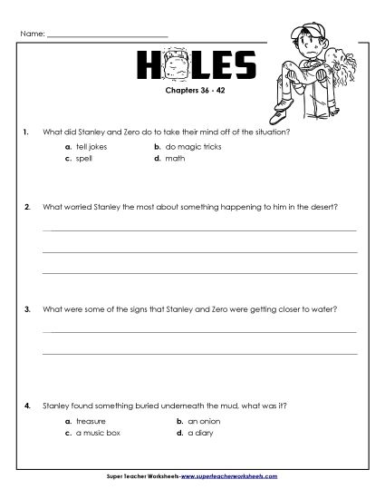 Chapters 36-42 - Questions for Chapters 36-42 (Printable PDF Worksheet)