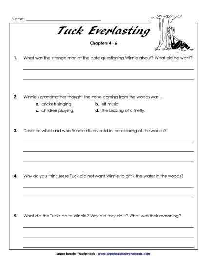 Chapters 4 through 6 - Questions for Chapters 4-6 (Printable PDF Worksheet)